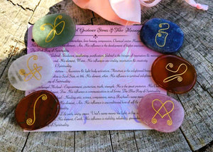 Archangel Guidance Stones NEW Engraved Set of 6 Double-Sided Mixed Gem Divination Healing~ Author Exclusive