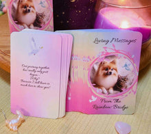 Load image into Gallery viewer, Loving Messages From The Rainbow Bridge ~ 33 Card Oracle Deck ~Pet Loss Grief Connect w/Pet In Spirit w/Pouch &amp; RQ Heart Author Exclusive