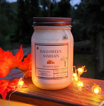 Load image into Gallery viewer, HALLOWEEN SAMHAIN 16 oz. Eco Soy Jar Candle Harvest Fruit Spice Hecate Crossroads Goddess