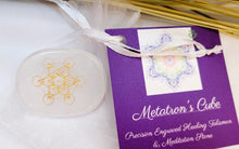 Load image into Gallery viewer, METATRON&#39;S CUBE Palm Stone ~ Miracles Lightbringer Activation w/Romance Card