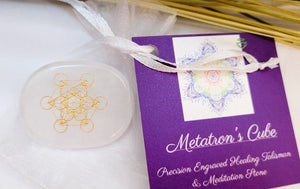 METATRON'S CUBE Palm Stone ~ Miracles Lightbringer Activation w/Romance Card