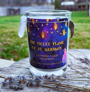 Violet Flame Special Edition Soy LG 3"x4" Jar Candle~Ascension~St. Germain~ Encourage Hope