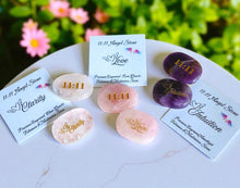 Load image into Gallery viewer, Angel 11:11 Pocket Stone – Double-Sided Crystal for Clarity, Love + Intuition – Quartz, Rose Quartz, Amethyst – Numerology