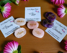 Load image into Gallery viewer, Angel 11:11 Pocket Crystal – Double-Sided Quartz, Rose Quartz &amp; Amethyst – Clarity, Love, Intuition – Spirit Guide and Numerology Stone