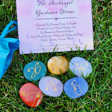 Load image into Gallery viewer, Archangel Guidance Stones Engraved Set of 6 Double-Sided Mixed Gem Divination Healing~ Author Exclusive