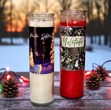Load image into Gallery viewer, YULETIDE or WINTER SOLSTICE Jar Vigil Candle w/Herbs/Gemstones~ Choice