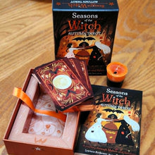 Load image into Gallery viewer, Seasons of the Witch Autumn Tarot Deck with Guidebook (Mabon Halloween Samhain) + Bonus Halloween Votive, Witchcraft, Lorraine Anderson