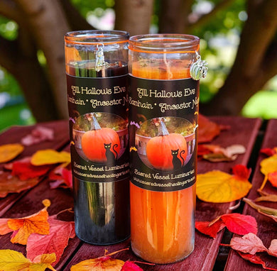 SAMHAIN All Hallows Eve Candle-Halloween Jar Vigil Candle Ancestor Night Hecate's Night Orange Pumpkin or Black Anise