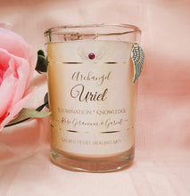 Load image into Gallery viewer, Archangel Intention Jar Candle Pure Eco Soy w/Gems, Roses, Angel Charm ~ Your Choice