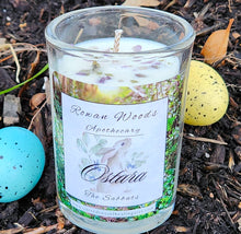 Load image into Gallery viewer, Ostara Sabbat Soy Candle 12 oz Elegant Rowan Woods Collection ~ Druid Awen Eostre Easter Spring Equinox Amethyst Violet Anise Vervain