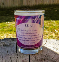 Load image into Gallery viewer, REIKI Candles &amp; Journal Gift Set ~ Soy Jar Candle ~ Beautiful Lined Journal ~ Set of 4 Votives ~ Energy Healing ~ Students ~ Teacher