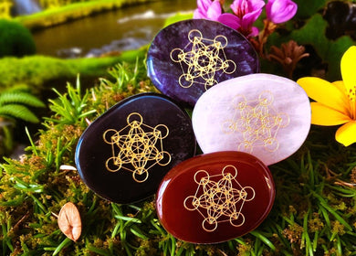 METATRON'S CUBE Palm Stone ~ Miracles Lightbringer Activation w/Romance Card