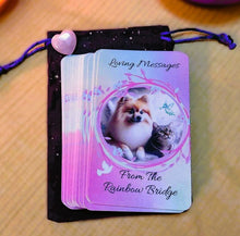 Load image into Gallery viewer, Loving Messages From The Rainbow Bridge ~ 33 Card Oracle Deck ~Pet Loss Grief Connect w/Pet In Spirit w/Pouch &amp; RQ Heart Author Exclusive