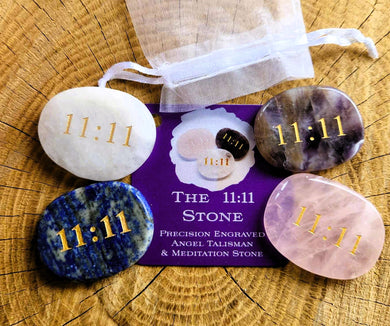 The 11:11 Angelic Vibration Angel Realm Talisman Meditation Stone w/Romance Card Your Choice