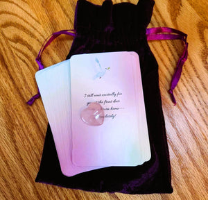 Loving Messages From The Rainbow Bridge ~ 33 Card Oracle Deck & Deluxe Velvet Pouch & RQ Heart ~ Author Exclusive Pet Loss Grief Connect w/Pet In Spirit