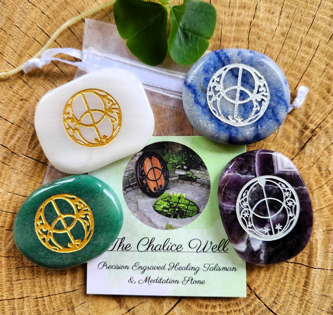 Chalice Well Talisman Meditation Stone w/Romance Card Your Choice of Stone