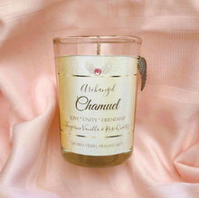 Load image into Gallery viewer, Archangel Intention Jar Candle Pure Eco Soy w/Gems, Roses, Angel Charm ~ Your Choice