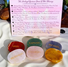 Load image into Gallery viewer, Archangel Guidance Stones Engraved Set of 6 Double-Sided Mixed Gem Divination Healing~ Author Exclusive