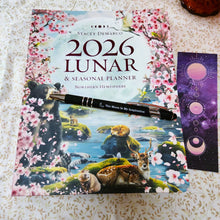 Load image into Gallery viewer, Lunar &amp; Seasonal 2026 Diary by Stacey DeMarco ~ Astrology Moon Phases Wheel of the Year + Bonus Moon Inspiration Pen and Moon Theme Bookmark