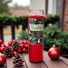Load image into Gallery viewer, YULETIDE or WINTER SOLSTICE Jar Vigil Candle w/Herbs/Gemstones~ Choice