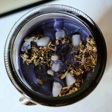 Load image into Gallery viewer, Moon Ritual Spell Candles New or Full with Moonstones, Essential Oil &amp; Herbs | Lunar Manifestation Magic for Esbat, Wiccan Druid Witch Altar