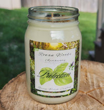 Load image into Gallery viewer, Protection Soy Candle w/Mugwort &amp; Black Tourmaline LG 16 oz, Block Negativity, Energy Cleansing, Banishing, Safe Space Rituals, Patchouli