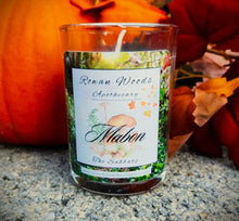Load image into Gallery viewer, Mabon Sabbat Soy Candle 12 oz Elegant Rowan Woods Collection Druid Awen Witchy 2nd Harvest of Fruit &amp; Trees Festival Autumnal Equinox Apple