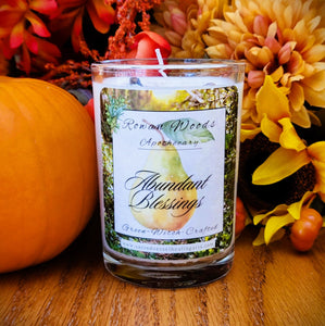 Abundant Blessings Thanksgiving Candle 12 oz Soy Elegant Rowan Woods Collection