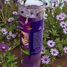 Load image into Gallery viewer, Brigid Creativity Goddess Candle Coco Soy Hand Poured, Lemon Lavender, Rowan Berries and Twig, Amethyst &amp; Citrine, Celtic Bardic Druidism