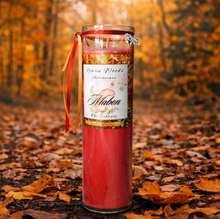 Load image into Gallery viewer, Mabon Autumnal Equinox Sabbat Candle, Druid Witch Altar, Second Harvest, Cinnamon Apple Garnet Anise, Abundance
