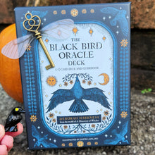 Load image into Gallery viewer, Blackbird Oracle 52 Card Deck w/Guidebook +Bonuses- Symbolic Flying Key &amp; Mini Resin Blackbird/Raven Figurine Discovery of Witches All Souls