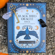 Load image into Gallery viewer, Blackbird Oracle 52 Card Deck w/Guidebook +Bonuses- Symbolic Flying Key &amp; Mini Resin Blackbird/Raven Figurine Discovery of Witches All Souls
