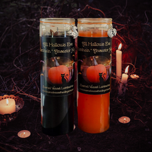 Load image into Gallery viewer, SAMHAIN All Hallows Eve Candle-Halloween Jar Vigil Candle Ancestor Night Hecate&#39;s Night Orange Pumpkin or Black Anise NEW 2024