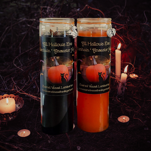 SAMHAIN All Hallows Eve Candle-Halloween Jar Vigil Candle Ancestor Night Hecate's Night Orange Pumpkin or Black Anise NEW 2024