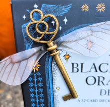 Load image into Gallery viewer, Blackbird Oracle 52 Card Deck w/Guidebook +Bonuses- Symbolic Flying Key &amp; Mini Resin Blackbird/Raven Figurine Discovery of Witches All Souls