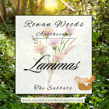 Load image into Gallery viewer, Lammas Sabbat Soy Candle 12 oz Elegant Rowan Woods Collection Druid Awen Witchy First Harvest of Grains &amp; Corn Festival Sunflower Sunstone