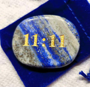 The 11:11 Angelic Vibration Angel Realm Talisman Meditation Stone w/Romance Card Your Choice