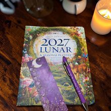 Load image into Gallery viewer, Lunar &amp; Seasonal 2027 Diary by Stacey DeMarco ~ Astrology Moon Phases Wheel of the Year + Bonus Moon Inspiration Pen and Moon Theme Bookmark