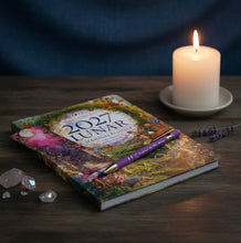 Load image into Gallery viewer, Lunar &amp; Seasonal 2027 Diary by Stacey DeMarco ~ Astrology Moon Phases Wheel of the Year + Bonus Moon Inspiration Pen and Moon Theme Bookmark