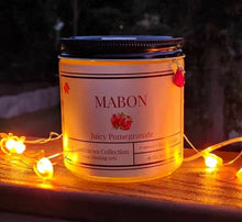Load image into Gallery viewer, MABON AUTUMN Harvest Fall Large 16 oz Soy Jar Candle * Goddess Pomona * Natural Pomegranate