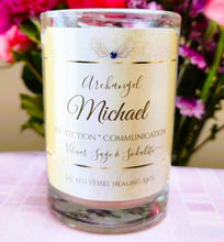 Load image into Gallery viewer, Archangel Intention Jar Candle Pure Eco Soy w/Gems ~ Your Choice