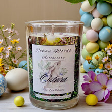 Load image into Gallery viewer, Ostara Sabbat Soy Candle 12 oz Elegant Rowan Woods Collection ~ Druid Awen Eostre Easter Spring Equinox Amethyst Violet Anise Vervain