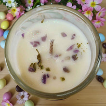 Load image into Gallery viewer, Ostara Sabbat Soy Candle 12 oz Elegant Rowan Woods Collection ~ Druid Awen Eostre Easter Spring Equinox Amethyst Violet Anise Vervain