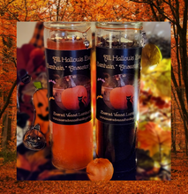 Load image into Gallery viewer, SAMHAIN All Hallows Eve Candle-Halloween Jar Vigil Candle Ancestor Night Hecate&#39;s Night Orange Pumpkin or Black Anise NEW 2024