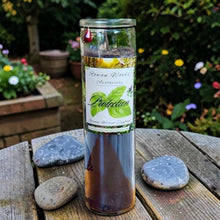 Load image into Gallery viewer, Protection Jar Candle — Black Tourmaline, Garnet, Mugwort, Basil, Patchouli, Pomegranate Seed &amp; Leaf Charm, Banish Negativity