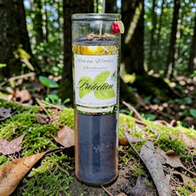 Load image into Gallery viewer, Protection Jar Candle — Black Tourmaline, Garnet, Mugwort, Basil, Patchouli, Pomegranate Seed &amp; Leaf Charm, Banish Negativity