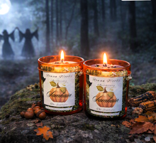 Load image into Gallery viewer, Halloween Samhain Candle 13oz Ltd Edition Ivory or Black, Witch Altar Ritual Sabbat, Wicca Wheel of the Year, Ancestral Magic