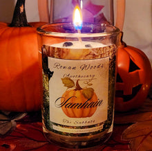 Load image into Gallery viewer, Samhain Sabbat Candle 12 oz Soy Elegant Rowan Woods Collection