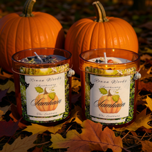 Load image into Gallery viewer, Halloween Samhain Candle 13oz Ltd Edition Ivory or Black, Witch Altar Ritual Sabbat, Wicca Wheel of the Year, Ancestral Magic