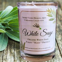 Load image into Gallery viewer, White Sage Soy Candle 3x4&quot; Natural Sage Organic Sage Cleansing Clearing Purifying